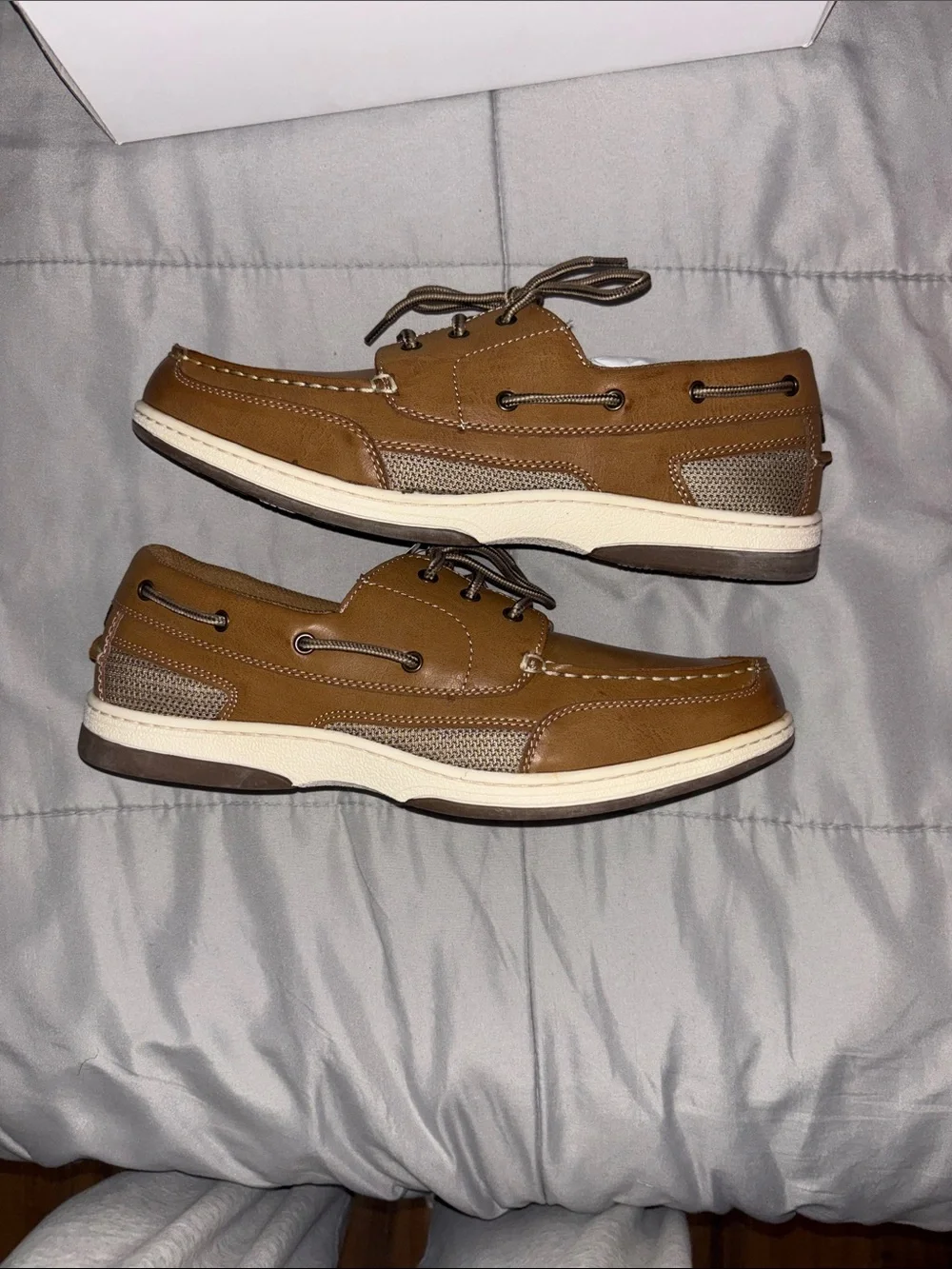Sonoma Brown Lace-Up Men's Boat Shoes with Mesh Panels